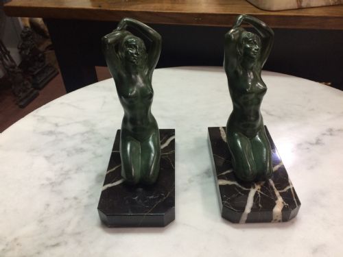ART DECO NUDE LADY BOOKENDS MAURICE FONT - ADDITIONAL PHOTO 1