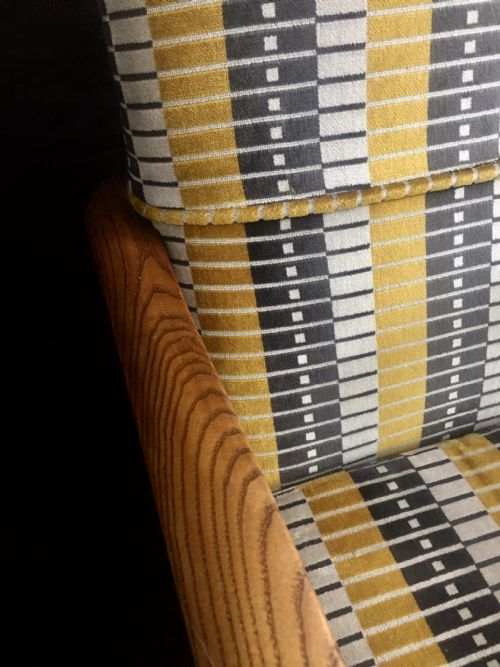 ART DECO LOUNGE CHAIRS REUPHOLSTERED IN LONDON TUBE LINE FABRIC C1930 - ADDITIONAL PHOTO 7