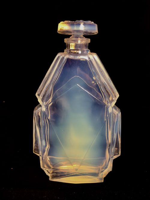 art deco opalescent french perfume bottle c1930 - CATEGORY: ANTIQUE GLASS - DATED 1930