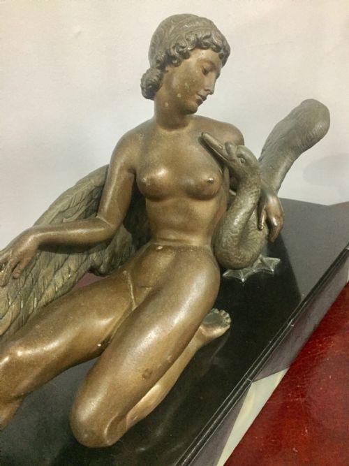 FRENCH ART DECO LEDA AND THE SWAN C1930 - ADDITIONAL PHOTO 3