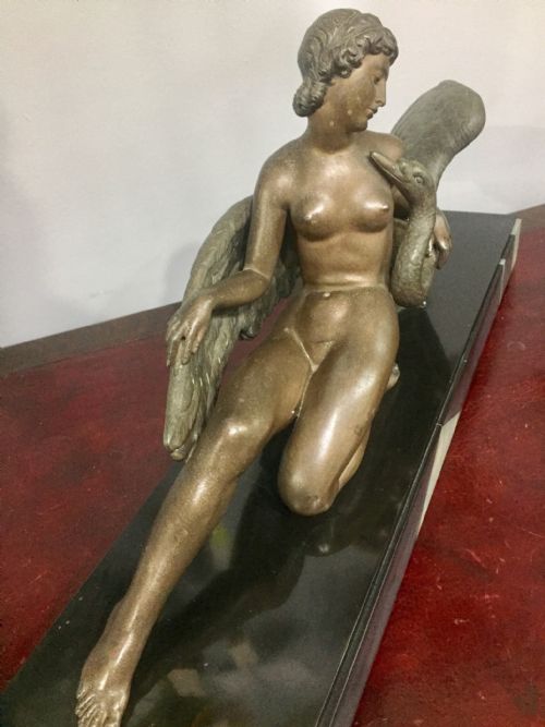 FRENCH ART DECO LEDA AND THE SWAN C1930 - ADDITIONAL PHOTO 5