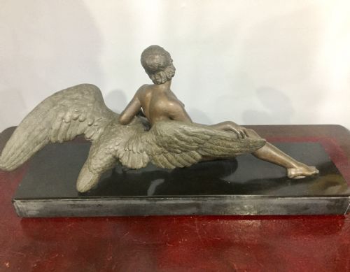 FRENCH ART DECO LEDA AND THE SWAN C1930 - ADDITIONAL PHOTO 6