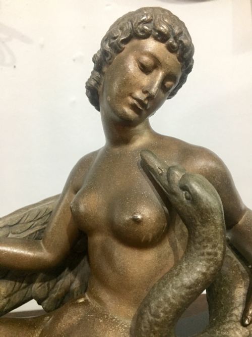 FRENCH ART DECO LEDA AND THE SWAN C1930 - ADDITIONAL PHOTO 7
