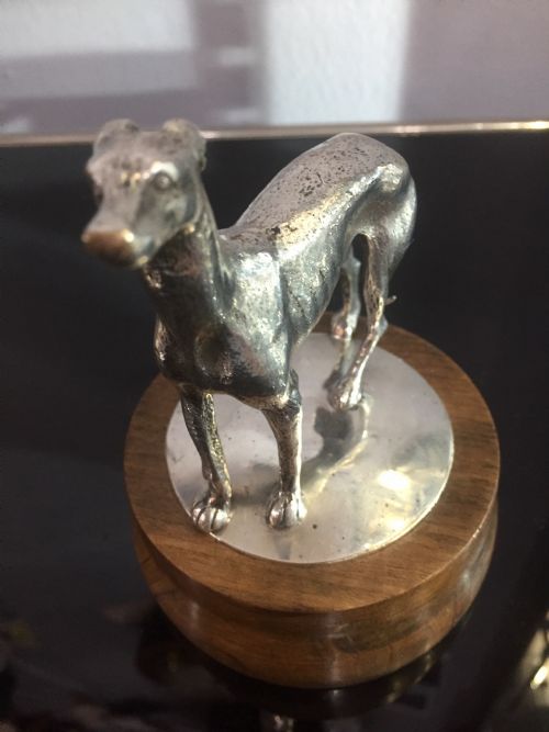 ART DECO PERIOD SILVER PLATED BRONZE GREYHOUND WHIPPET CAR MASCOT C1930 - ADDITIONAL PHOTO 5