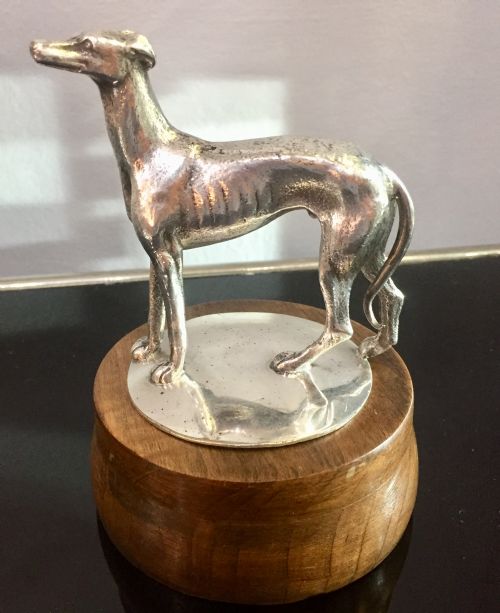 ART DECO PERIOD SILVER PLATED BRONZE GREYHOUND WHIPPET CAR MASCOT C1930 - ADDITIONAL PHOTO 8