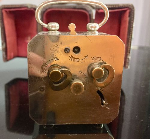 SILVER PLATED ART DECO TRAVEL ALARM CLOCK C1930S - ADDITIONAL PHOTO 4
