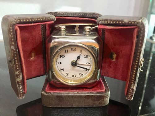 SILVER PLATED ART DECO TRAVEL ALARM CLOCK C1930S - ADDITIONAL PHOTO 10