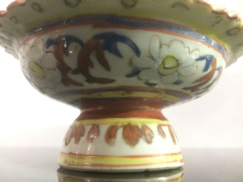 RARE THAI 18THC BENJARONG STEM DISH - ADDITIONAL PHOTO 8