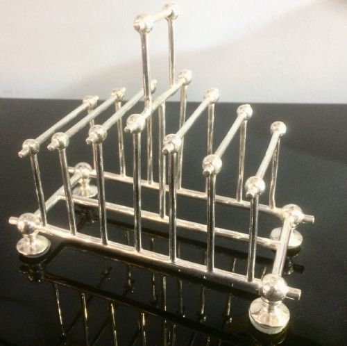 rare arts and crafts period silver plated toast rack - CATEGORY: ANTIQUE SILVER - DATED EDWARDIAN