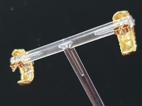 1950S VINTAGE DIAMOND PLATINUM 18CT GOLD PIERCED DEMIHOOP EARRINGS - ADDITIONAL PHOTO 15