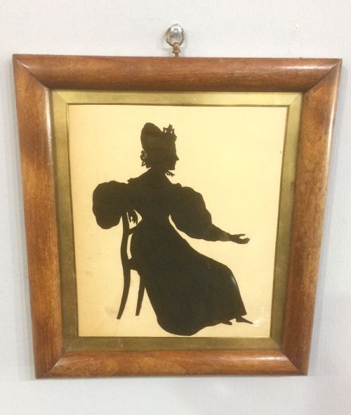 19th century framed silhouette of a lady - CATEGORY: ANTIQUE ART - DATED 19TH CENTURY
