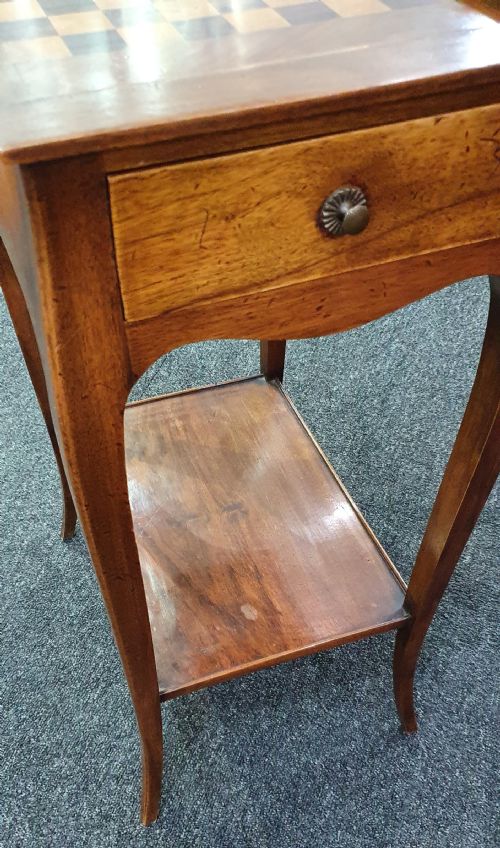 FRENCH WALNUT REVERSIBLE CHESS BOARD LEATHER TOP GAMES OCCASIONAL TABLE WITH DRAWER C1900 VICTORIAN CHESS AND DRAUGHTS SETS - ADDITIONAL PHOTO 10