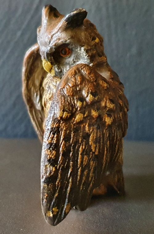 ORIGINAL AUSTRIAN COLD PAINTED BRONZE OWL C1920 - ADDITIONAL PHOTO 5