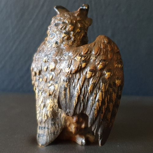 ORIGINAL AUSTRIAN COLD PAINTED BRONZE OWL C1920 - ADDITIONAL PHOTO 2