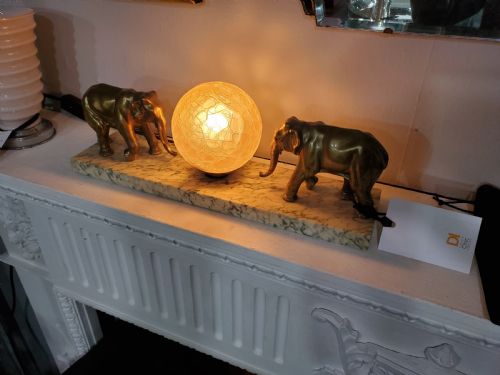 FRENCH ART DECO ELEPHANT LAMP C1930 - ADDITIONAL PHOTO 2