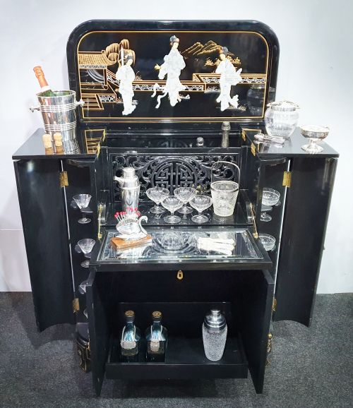 Oriental Style Cocktail Drinks Cabinet C.1930