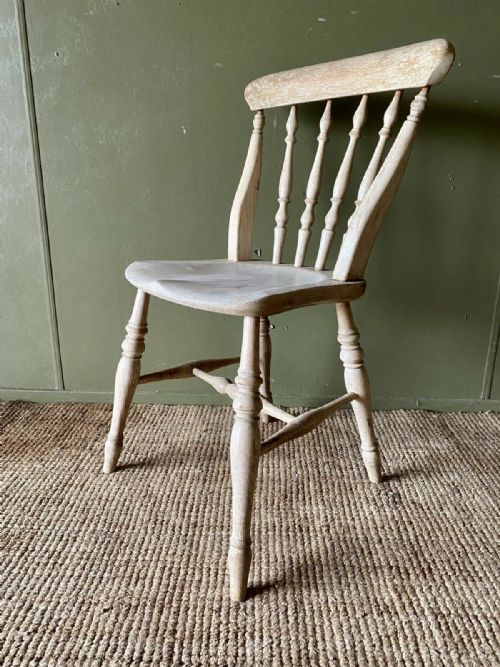 VICTORIAN PINE SLAT BACK KITCHEN DINING CHAIRS C1880 - ADDITIONAL PHOTO 1