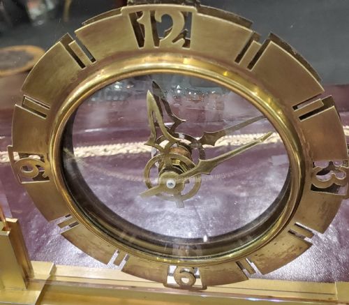 ART DECO PEACH GLASS CLOCK C1930 - ADDITIONAL PHOTO 4