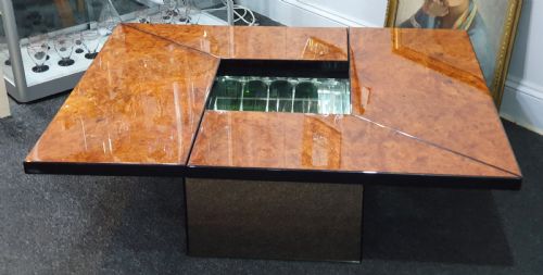 PAUL MICHEL ROCHE BOBOIS FRENCH DESIGNER EXTENDING COCKTAIL BAR COFFEE TABLE - ADDITIONAL PHOTO 8