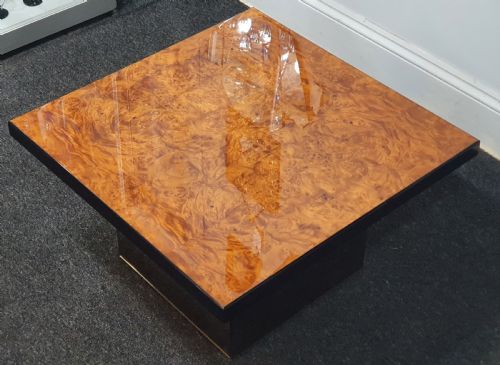 PAUL MICHEL ROCHE BOBOIS FRENCH DESIGNER BURR WALNUT COFFEE TABLE - ADDITIONAL PHOTO 15