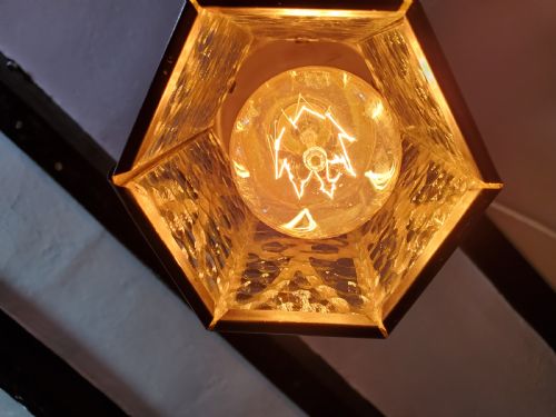 ARTS AND CRAFTS LANTERN C1910 REWIRED - ADDITIONAL PHOTO 3