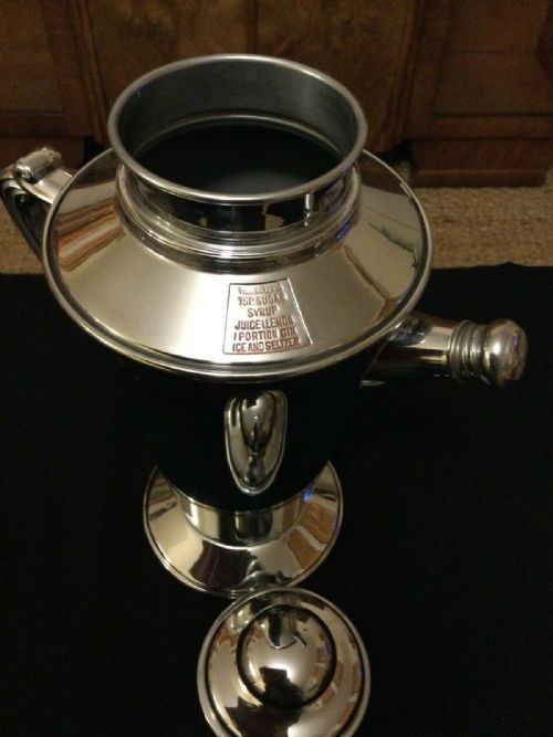 KEYSTON USA CHROME COCKTAIL RECIPE SHAKER C1930S - ADDITIONAL PHOTO 1