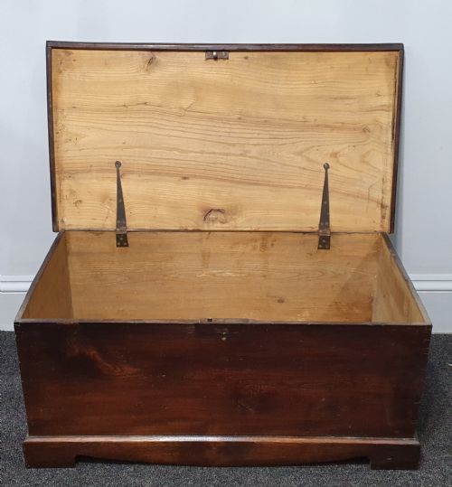 VICTORIAN WOODEN BLANKET CHEST 19TH CENTURY - ADDITIONAL PHOTO 3
