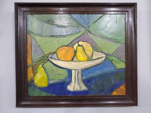 french cubist still life oil on canvas - CATEGORY: ANTIQUE ART - DATED 1960