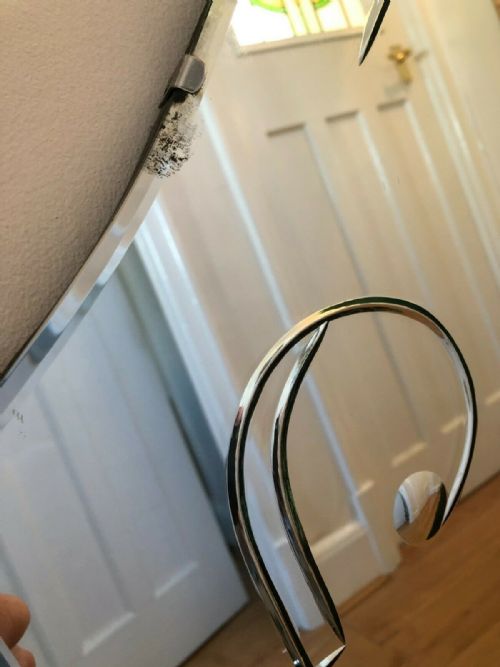 VERY LARGE ART DECO WALL MIRROR WITH PEACH SIDE PANELS C1930 - ADDITIONAL PHOTO 8