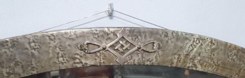 ARTS CRAFTS HAMMERED PEWTER MIRROR C1910 - ADDITIONAL PHOTO 3