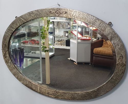 ARTS CRAFTS HAMMERED PEWTER MIRROR C1910 - ADDITIONAL PHOTO 4