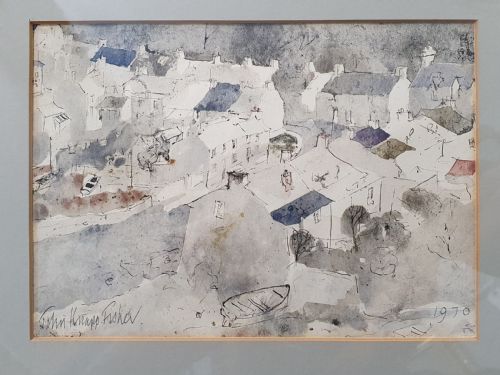 john knapp fisher 19312015 'fishguard watercolour and ink - CATEGORY: ANTIQUE ART - DATED LATER THAN 1960