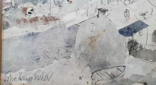 JOHN KNAPP FISHER 19312015 'FISHGUARD WATERCOLOUR AND INK - ADDITIONAL PHOTO 5