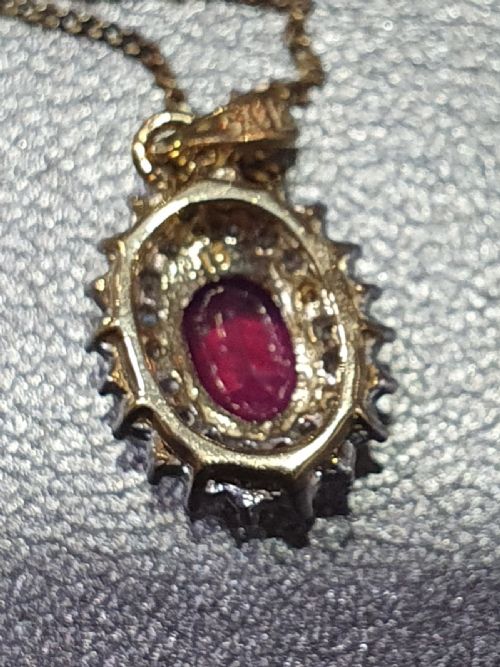 RUBY DIAMOND PENDANT WITH CHAIN 9CT GOLD - ADDITIONAL PHOTO 6