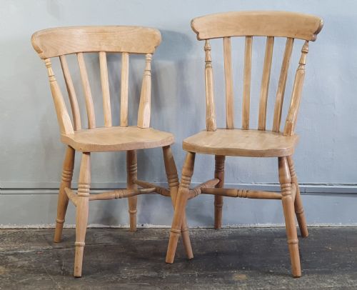 SET OF FOUR VICTORIAN BEECHWOOD FARMHOUSE KITCHEN CHAIRS C1880 - ADDITIONAL PHOTO 7