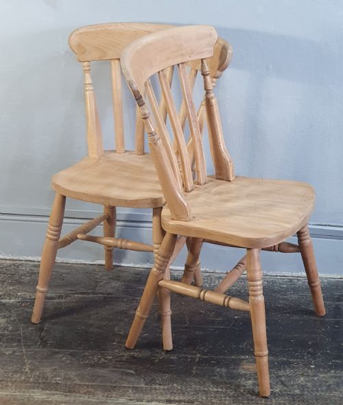 SET OF FOUR VICTORIAN BEECHWOOD FARMHOUSE KITCHEN CHAIRS C1880 - ADDITIONAL PHOTO 8