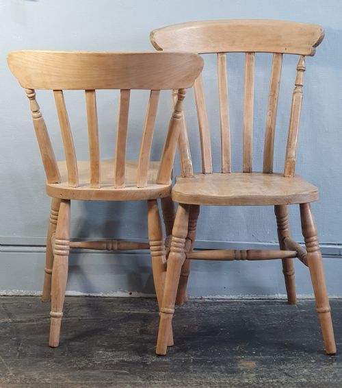 SET OF FOUR VICTORIAN BEECHWOOD FARMHOUSE KITCHEN CHAIRS C1880 - ADDITIONAL PHOTO 9