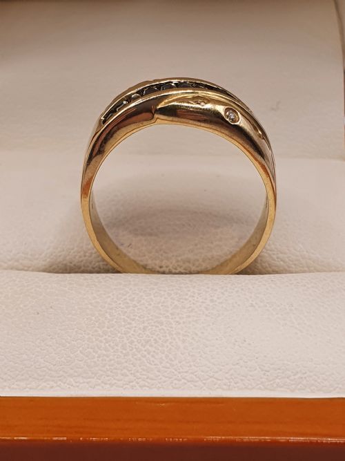 VINTAGE SAPPHIRE DIAMOND 18CT GOLD RING SIZE O - ADDITIONAL PHOTO 2