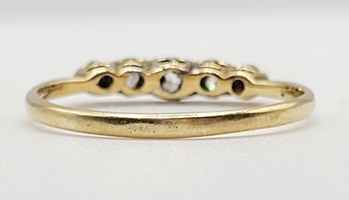ART DECO 5 STONE DIAMOND PLATINUM 18 T GOLD RING P - ADDITIONAL PHOTO 4