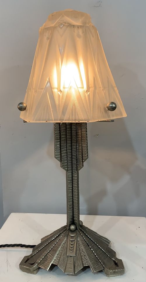 mullerfreres luneville french art deco lamp c1920 signed - CATEGORY: ANTIQUE LIGHTING - DATED 1920