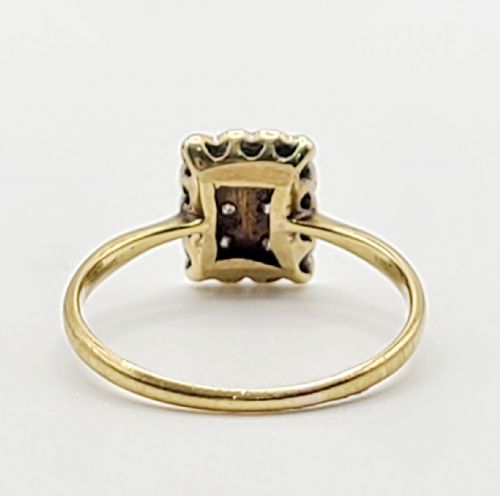 1920S ART DECO PLATINUM DIAMOND 18CT GOLD PANEL RING SIZE O - ADDITIONAL PHOTO 4