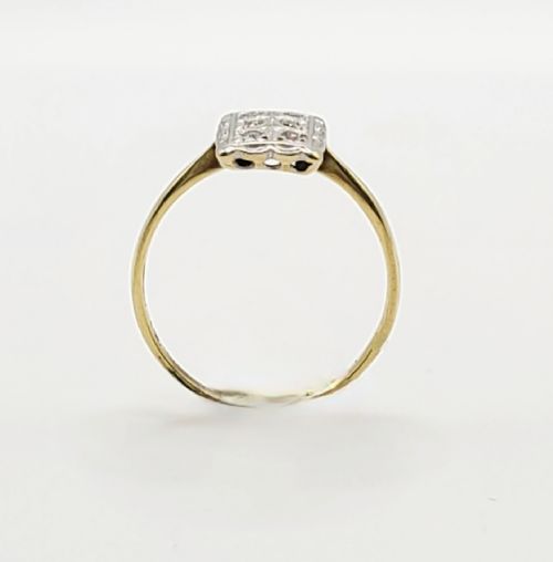 1920S ART DECO PLATINUM DIAMOND 18CT GOLD PANEL RING SIZE O - ADDITIONAL PHOTO 7