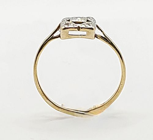 ART DECO DIAMOND PLATINUM SET 18CT GOLD RING C1930S SIZE N - ADDITIONAL PHOTO 7