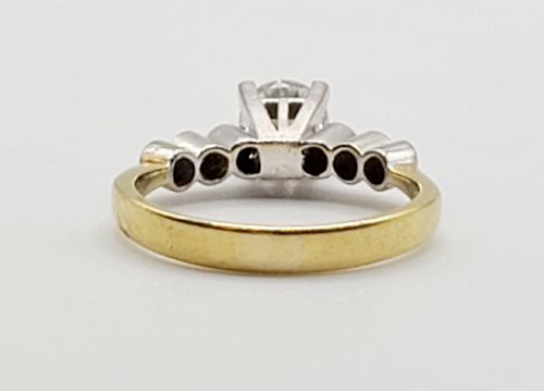 ART DECO RING SET WITH 7 DIAMONDS ON 18CT GOLD SIZE J12 - ADDITIONAL PHOTO 4