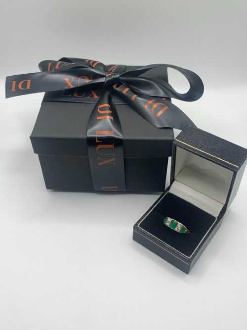STUNNING VICTORIAN NATURAL EMERALD DIAMOND 18CT GOLD RING SIZE L - ADDITIONAL PHOTO 7