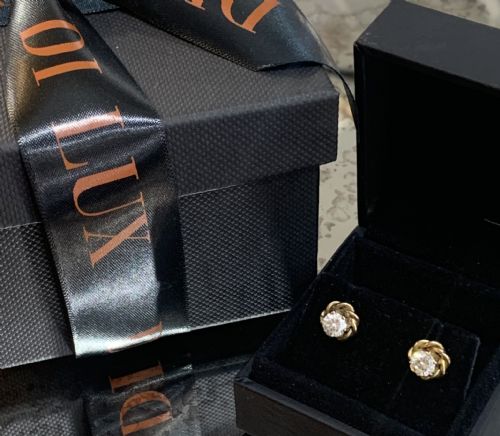VICTORIAN DIAMOND APPROX 12CT 9CT GOLD STUD EARRINGS - ADDITIONAL PHOTO 5