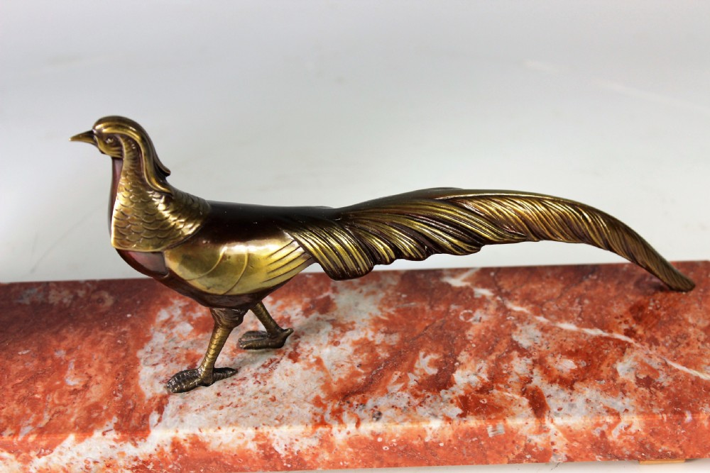 Large French Art Deco Peacock Lamp c.1930s View III