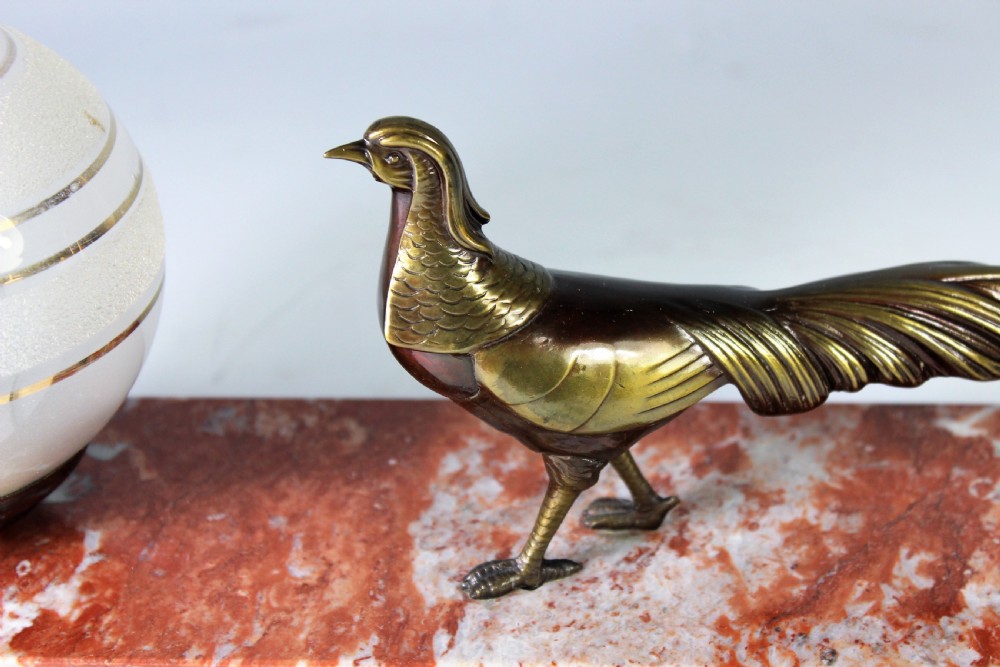 Large French Art Deco Peacock Lamp c.1930s View V