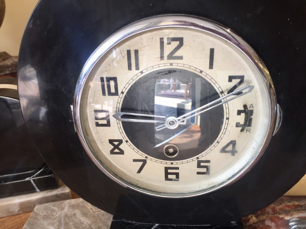 Belgian Art Deco Panther Clock c1930 View III