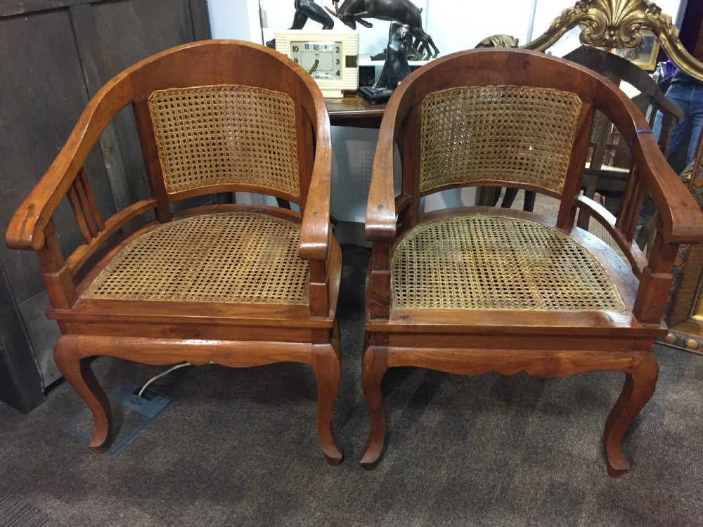 Pair Art Deco Period Club/ Captain's Cane Chairs c.1930
